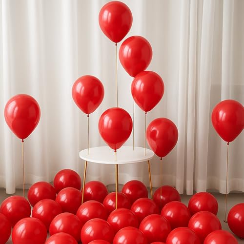 Image of Party Propz Red Balloons for Decoration- Set of 25 Pcs Valentine Balloons for Decoration, Anniversary & Birthday Decoration Items Latex Balloons | valentine's decor (Latex)