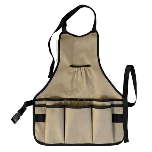 SJTYDX Women Men Gardening Aprons with Pockets Torso Length Canvas Work Tool Apron, DIY Enthusiasts Carpentry Woodworking Apron Apron