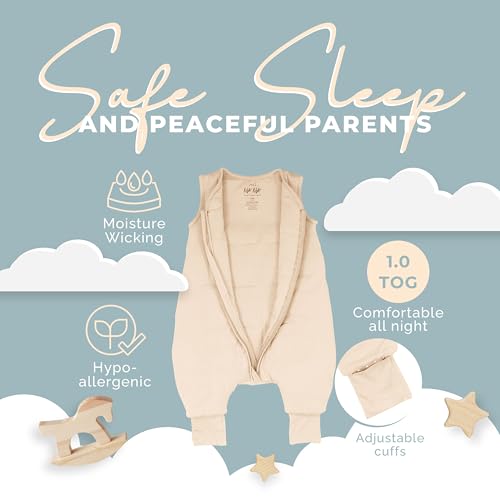 Image of Sleeveless Soft Baby & Toddler Sleeping Sack, Breathable with Adjustable Feet Cuffs & Anti-Slip Grip