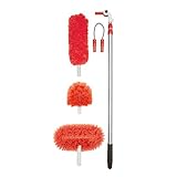 OXO Good Grips 3-in-1 Extendable Microfiber Long Reach Duster with Interchangeable Heads, 8 ft