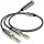 Female to Male Dual Headphone Mic Splitter