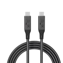 PRO USB4 USBC/PD 8K 240Watt Power Data Cable Compatible with Xiaomi Pad 6 Plus 40Gbps Thunderbolt 4 Super Hi-Speed Safe Certified Charging and Data Transfers! 5Ft/1.5M