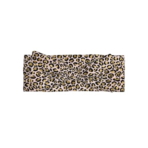 Gold White Leopard Print Baby Girl Bows Headbands Baby Girls Newborn Headbands Infant Toddlers 0-6 Months