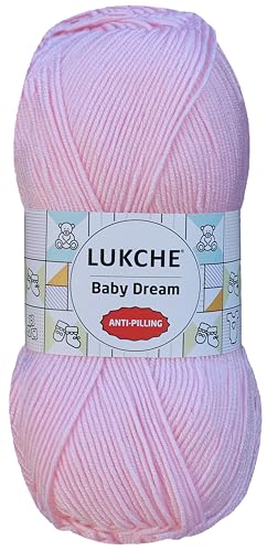 Image of Baby Dream Soft Yarn - 100% Acrylic, Premium Anti-Pilling, 3.5 oz (100g), 273 yds - Soft Yarn for Crochet and Knitting Projects (Baby Pink)
