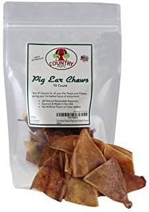 Country Pup's Pig Ear Chews, 100% Natural & Healthy Pig Ear Chew, Occupy Your Active Chewer, No Artificial Flavors, No Hormones, Premium…
