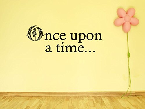 Childs Wall Quote Once Upon A Time Wall Art Sticker Vinyl Decal Transfer Grass Green Medium 80cm Wide x 28cm high