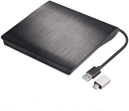 External CD/DVD Drive, USB 3.0 Type-C Lightscribe External CD/DVD Burner, Ultra-Slim Portable Optical Disk Drive, CD DVD +/-RW ROM Reader Writer for PC Laptop Desktop MacBook Mac Windows 7/8/10 Linux