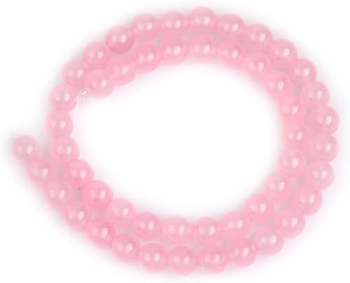 Miniatura 4 de JOE FOREMAN Cuentas redondas de piedra natural de jade rosa de 0.315 pulgadas para hacer joyas, cuentas de 15 pulgadas, piedras semipreciosas,