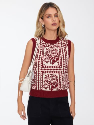 Image of CIDER Sweater Vest Women Sleeveless Cropped Sweaters Trendy Fall Outfits
