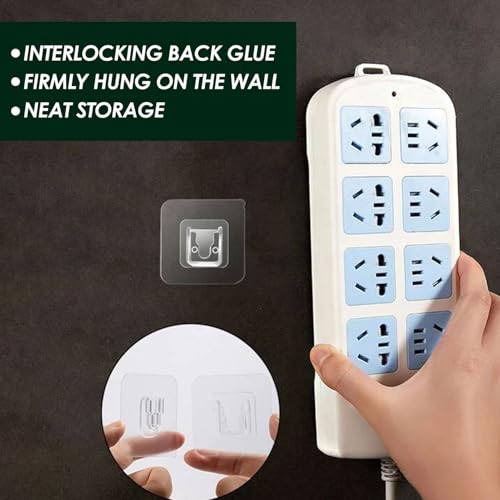 Image of Yinhing 18 Pairs Double Sided Sticky Hooks, Adhesive Wall Hooks for Hanging and Organizing Power Outlets, Picture Frames, RV Accessories