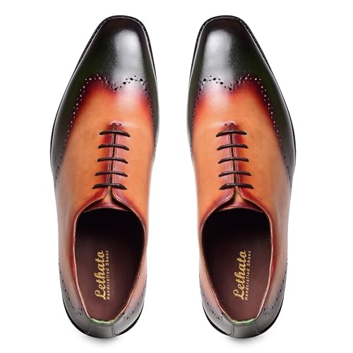 Image of Lethato Handcrafted Wholecut Oxford Men's Genuine Leather Lace Up Dress Shoes