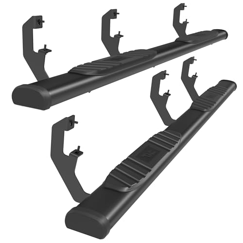 TAC Arrow Side Steps Running Boards Compatible with 2019-2025 Chevy Silverado/GMC Sierra 1500 | 2020-2025 2500/3500 Heavy Duty Double Cab Truck 5” Aluminum Texture Black Step Rails Nerf Bars