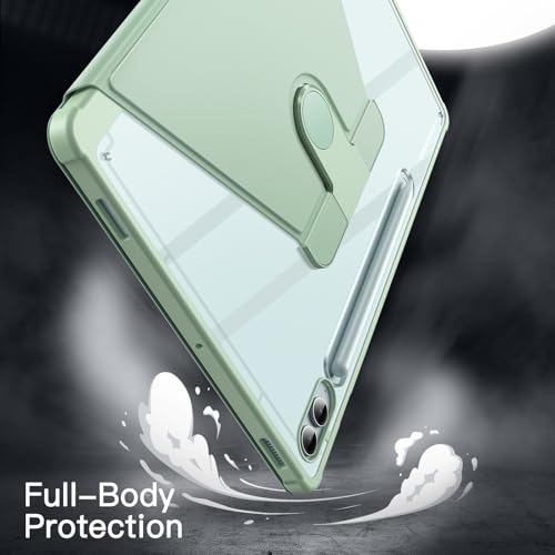 Image of JETech Rotating Cover Case for Samsung Galaxy Tab S10+ 2024 /Tab S9 FE+ /S9+ 2023 12.4-Inch with S Pen Holder, 360 Degree Rotation Protective Stand Cover Clear Back, Auto Wake /Sleep (Mint)