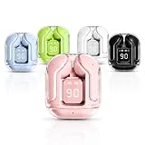 Generico Auricolari Bluetooth 5.3 Wireless con Display LED, Cuffie In Ear con Custodia di Ricarica, Controllo Touch, Microfono ENC per Chiamate, Design Ergonomic (Rosa)