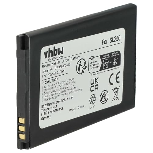 vhbw Akku kompatibel mit Bea-fon SL250 Handy Smartphone Senioren Telefon (700 mAh, 3,7 V, Li-Ion)