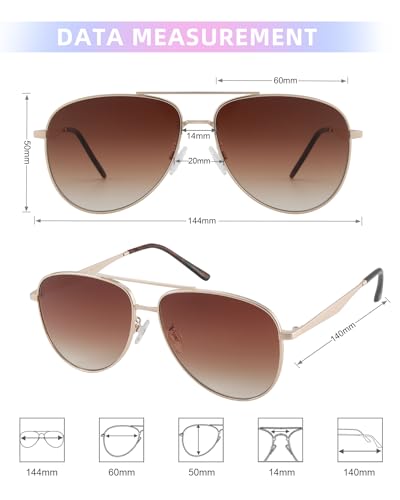 JOOX Retro Oversized Aviator Sunglasses for Women Men Trendy Pilot Sun Glasses UV400 Protection Shades3