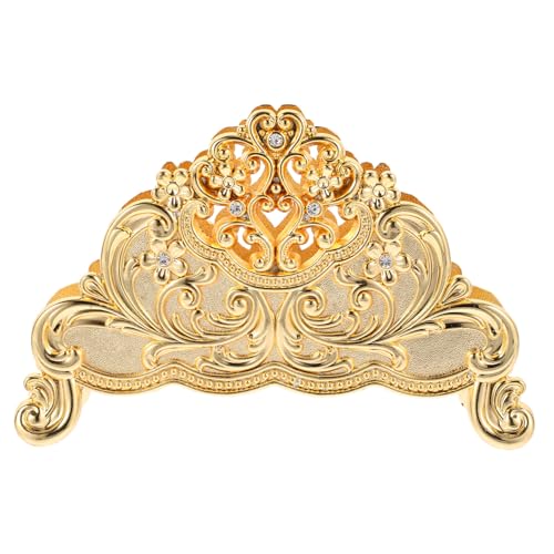 SAFIGLE Support Serviette Décoratif Doré avec Motif Floral Relief Porte-serviettes de Table Élégant pour Cuisine Restaurant et Bureau Rangement Pratique pour Serviettes et Papiers Tissues