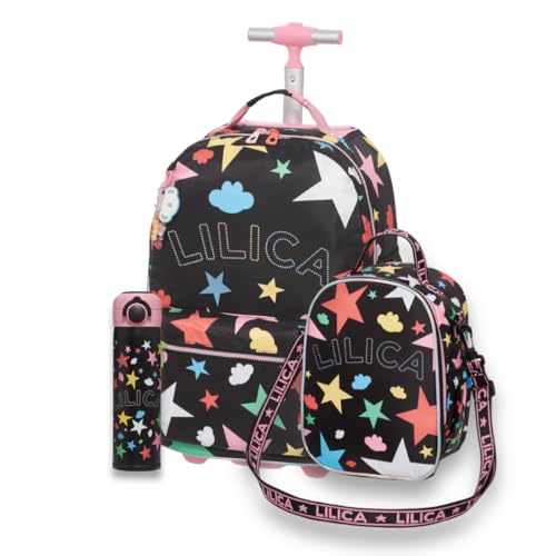 Kit Volta Às Aulas Lilica Ripilica Love it Prisma Mochila Lancheira Garrafa - Pacific