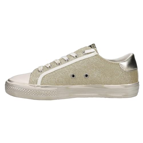 VINTAGE HAVANA Womens Alive Metallic Glitter Slip On Sneakers Shoes Casual - Gold3