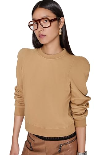 Rebecca Minkoff Women's Jade Sculpted Sweatshirt, Oat, XXS