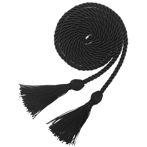 Lxzyu Graduation Cords,Honor Cords Graduation 2026,Cord for Graduation 2026 with Tassels for Grad Students Bachelor Gown Master Doctoral 67" Long Black Graduation Cord