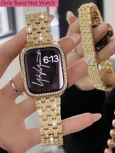 Correa de reloj dorada con brillo para iWatch miniatura 5