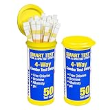 Poolmaster 22200 Smart 4-Way Swimming Pool and Spa Water Chemistry Test Strips, 100 Count, 2 Pack, Made in The USA, Yellow