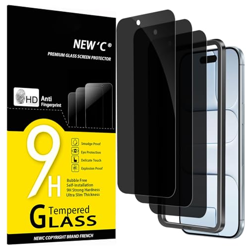 NEW'C Kit de 3, Verre Trempé Anti-Espion pour iPhone Air, iPhone 17 Air (6,5 Pouces) Protection écran efficace contre les Rayures-Angle de Confidentialité 28 Degrés- Outil d'installation facile inclus