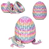AIFEIRIC 3D Printed Dragon Egg, Beautiful Flexible Joints Executive Desk Toys, Gifts for Adults and Kids (Rainbow)