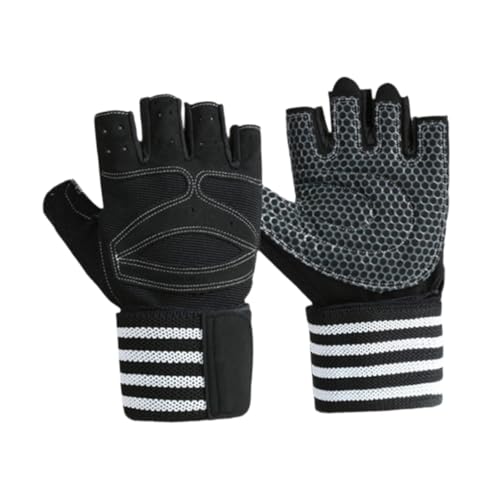 Menolana 2 Pieces Workout Gloves Black Breathable Anti Slip Accessory Exercise Gloves for Weightlifting Biking Riding Fitness Pull Ups, M