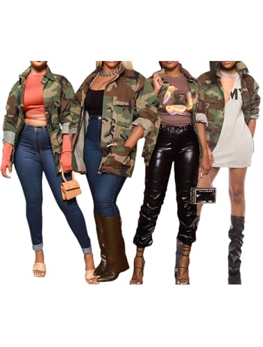 Naliha Women Casual Camouflage Jacket Military Anorak Long Sleeve Coat Outfit2