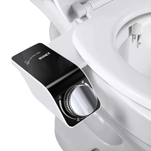 VivaLox Bidé, no eléctrico bidé para inodoro, boquillas dobles retráctiles autolimpiables, presión de agua regulable, fácil de usar, accesorio para inodoro de agua fría