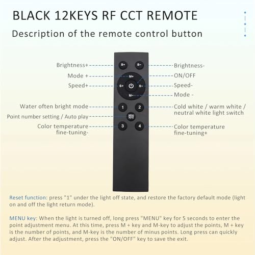 Controlador LED Pixel Strip DC5-24 RF 12 teclas miniatura 6