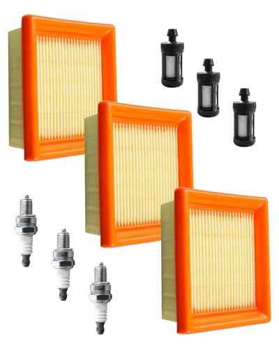 TIKSCIENCE Blower Air Fuel Filters Spark Plug Kit Compatible with Stihl BR800 BR800C BR800XMagnum Gasoline Backpack Leaf Blowers Replace 4283-141-0300 4283-141-0300B, Blower Tune up Kit