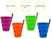 Arrow Sip-A-Cup with Built In Straw For Kids Includes Purple, Blue, Green, Orange (4 Pack)