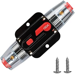 DC 12V-48V 10A-150A Car Audio Inline Circuit Breaker with Manual Reset Auto Circuit Breaker Fuse Holder Inverter for Car Audio Stereo RV Marine Boat Truck Home Solar Inverter System Protection (60A)