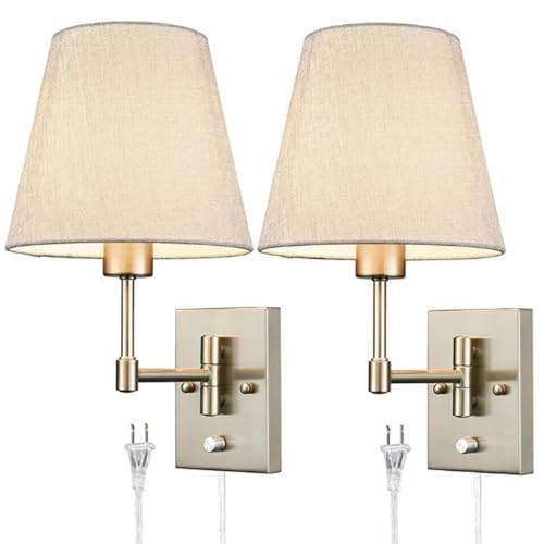 Aplique de pared vintage industria E27 negro con cable enchufe e interruptor integrado 5