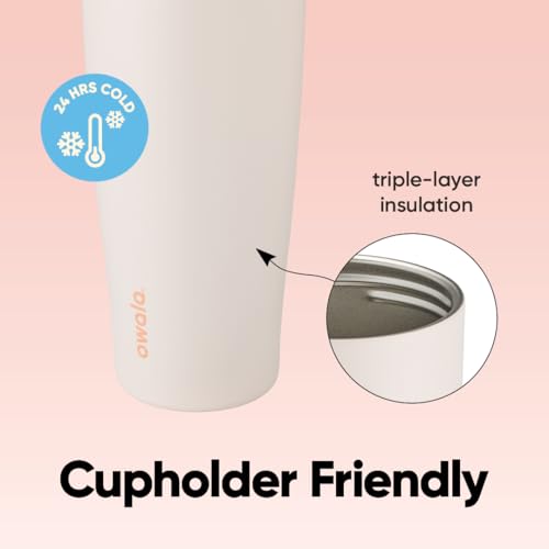 Image of Owala FreeSip Tumbler - Stainless Steel-40-oz.-Orange /Tan(Sparkling Sherbet) (Pack of 6)