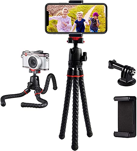 LINKCOOL Phone Tripod​ – Portable 360° tripod with Bluetooth remote, fits phones, iPads & cameras. Perfect for travel & vlogging-Black