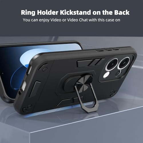 Image of NDCOM for Oppo Reno 13 Back Cover | Protective Oppo Reno 13 5G Back Cover | Sleek Oppo Reno 13 Cover for Enhanced Grip and Style | Ring Holder Case