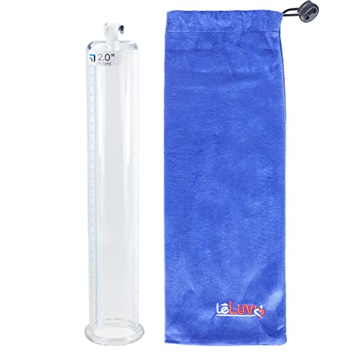 Leluv Vacuum Cylinder For Enhancement Pumps Seamless Untapered Clear Acrylic With Measurement Marks And Locking Fitting 2.00 Inch X 12 Inch #TOP22