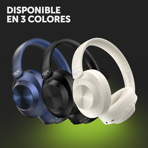 Vieta Pro Way 5 Auriculares Inalambricos Bluetooth con Cancelación Activa de Ruido, Cascos Diadema Inalambricos con Micrófono, 50h Batería, Gaming Mode, Dual Pairing, Aux-In para Cable 3.5mm, USB-C - imagen 5