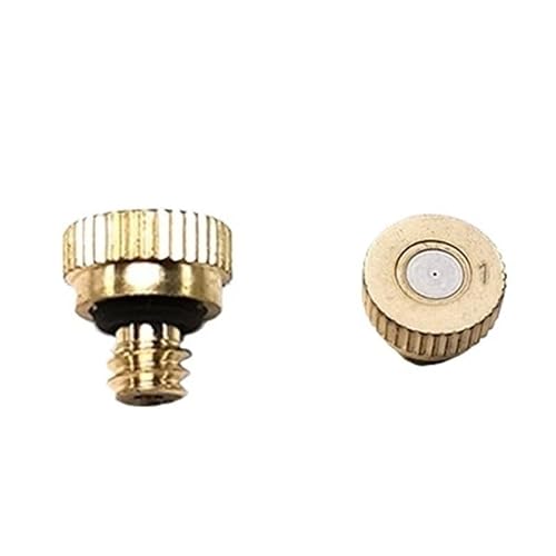 Brass Mister Nozzles Brass Misting Nozzles Water Mist Sprinkle for Cooling System Patio Outdoor(10pcs)
