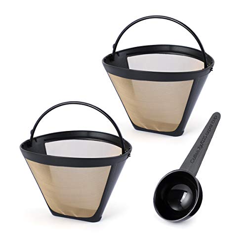2 Pack Reusable Coffee Filter 4 Cone Filter Gold Coffee Filter Gold Cone