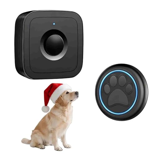 Wireless Dog Doorbell for Potty Training to Go Outside, Waterproof Pet Bell with 1 Touch Buttons and 1 Receiver, 1000 Feet Range, 60 Melodies & Adjustable Volume, Black