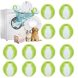 Atrapa Pelos Lavadora, 12 PCS Reutilizables Bolas Lavadora Atrapa Pelos Mascota-Quita Pelos Mascota -Elimina Pelo de Perro/Gato,Pelusas y Suciedad-Compatible con Todas Las Lavadoras