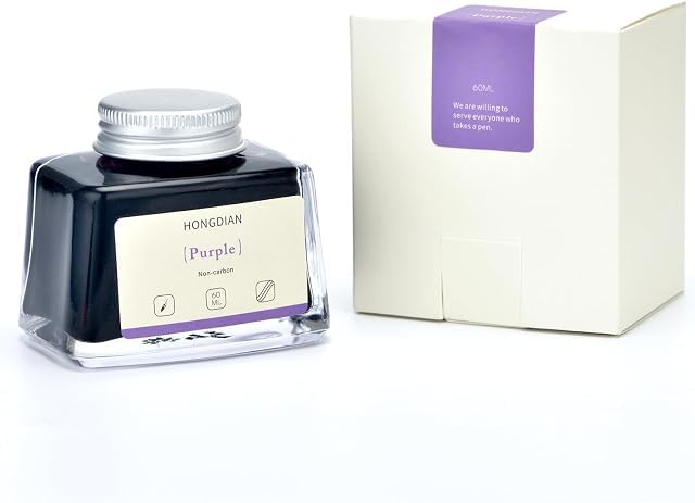 Image of HONGDIAN, Ink Bottle - Non Carbon | Purple | 60ml Premium Writing Ink.