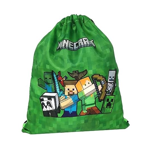 Theonoi Minecraft - Bolsa deportiva multifuncional para gimnasio, natación y deporte (Minecraft, color verde)