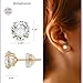 Jewelili 10K Yellow Gold 7MM Round White Cubic Zirconia Stud Earrings for Women | Classic Jewelry with Gift Box | Timeless Fashion Jewelry Gift for Her | Dainty Earrings