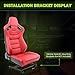 HYPER GLORY Universal Pairs of Racing Seat with Dual Sliders, PU Leather Front+Carbon Leather Back Reclinable Bucket Seat, Red w/LOGO-Flat Style